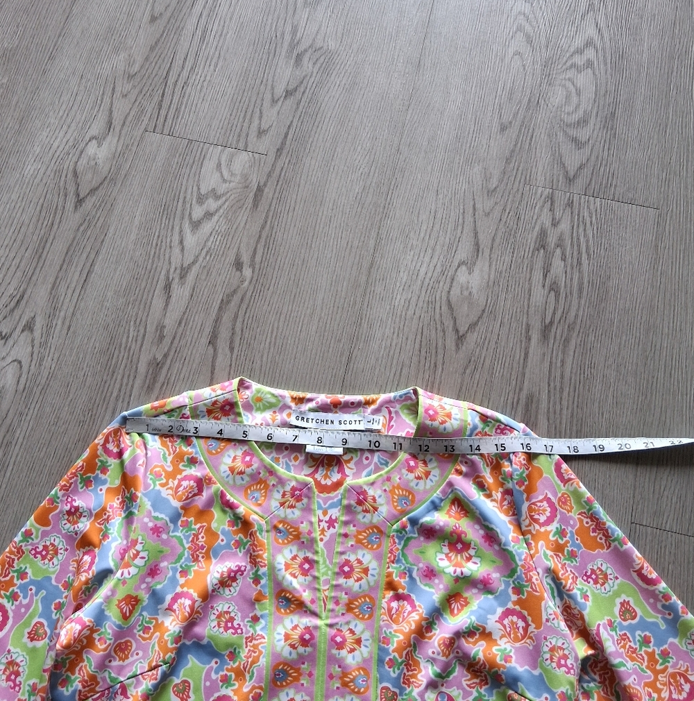 Gretchen Scott Designs Multicolor Floral Tunic - Pink, Orange, Green, Blue - Picture 7 of 14